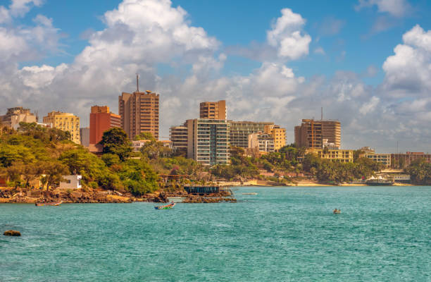 The coastal skyline of Dakar, Senegal, West Africa The coastal skyline of Dakar, Senegal, West Africa west africa coast photos stock pictures, royalty-free photos & images