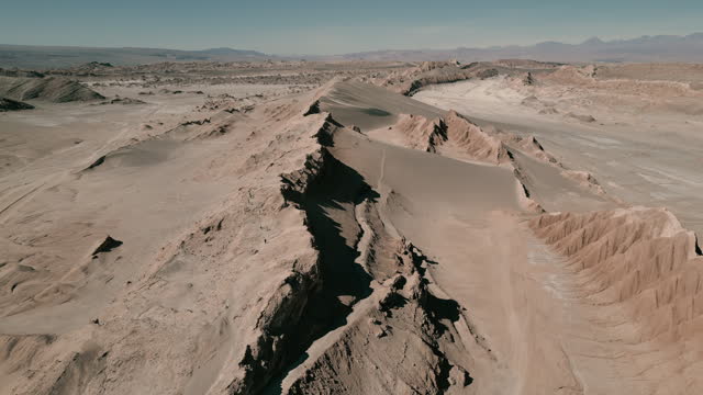 drone flight over Atacama desert in Chile