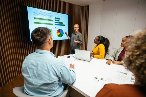 istock Business presentation in multi ethnic business team 2148368319