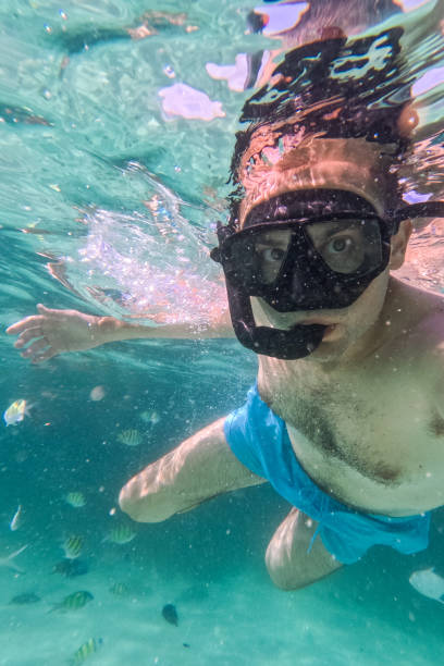 istock Young Man Taking Selfies While Snorkeling In The Sea At The Phi Phi Islands In Thailand 2148369037