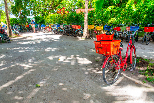 istock Going by bike in La Digue Island, Seychelles 2148370543