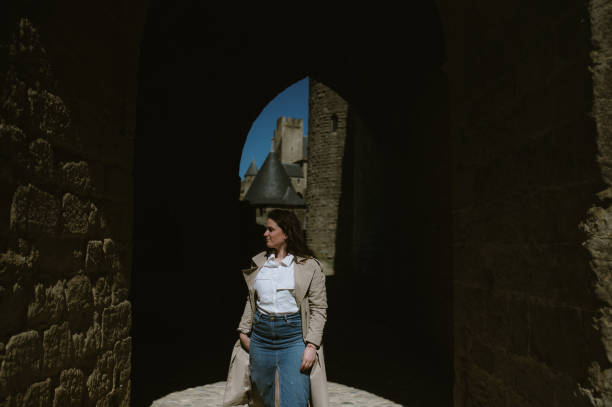 istock Young woman in a fortified wall 2148370820