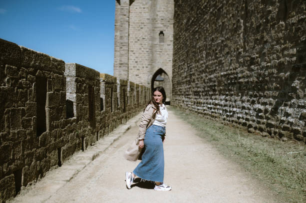 istock Young woman in a fortified wall 2148370857