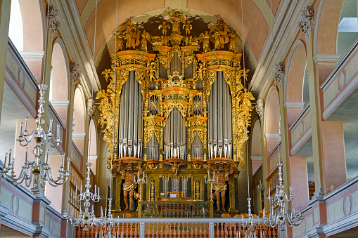 baroque organ in Bad Windsheim, Franconia, Germany