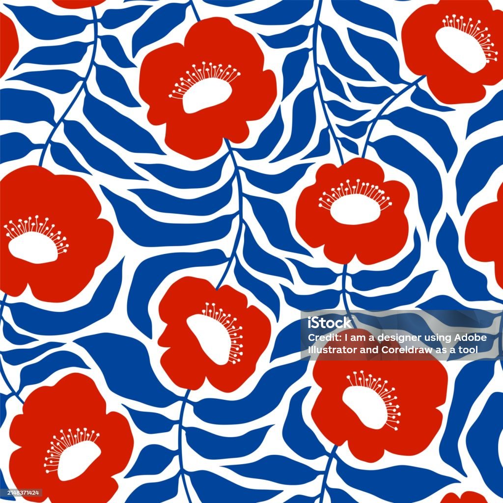 Poppy Pattern For Sign Abstract Poppy Flower Seamless Pattern Flower Pattern Stock ...