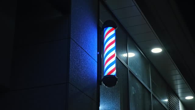 Traditional Barbershop Sign Lamp with Rotating Clored Stripes Helix Pole