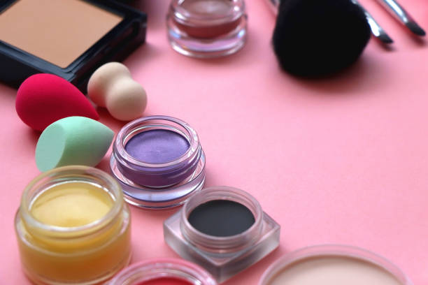 istock Various Beauty Products on Pink Background 2148372580