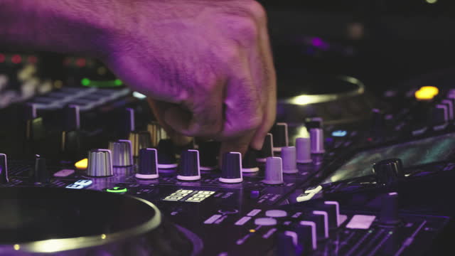 DJ plays music mixing.