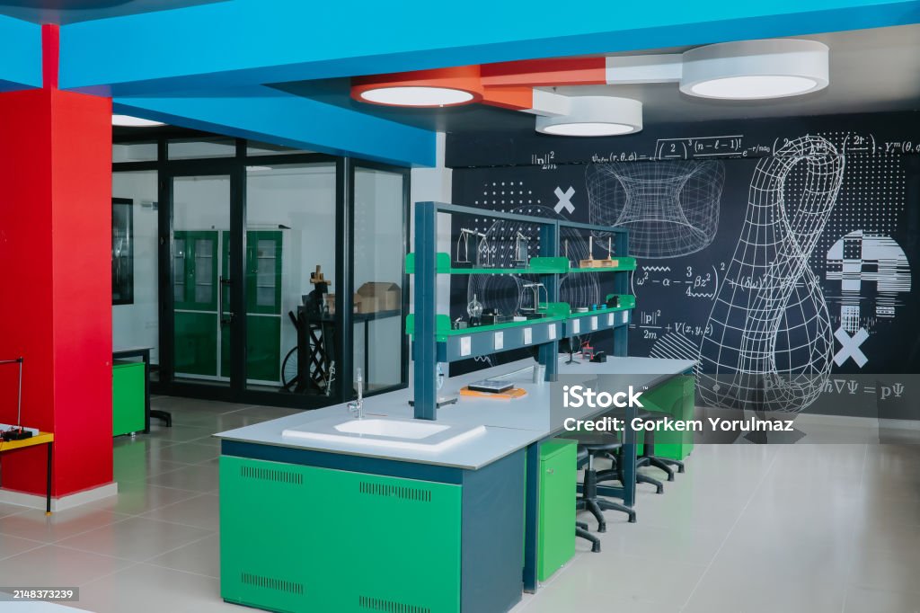 Science Lab Borg Modern Empty Science Laboratory With Computers Microscopes Test Tubes ...