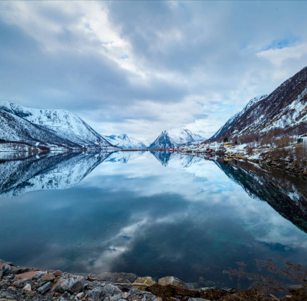 istock Snow-capped mountains in Svolvar Bay 2148373430
