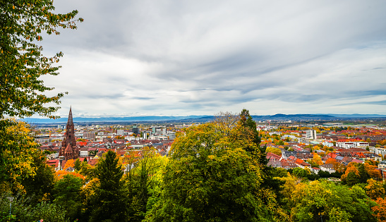 View of Freiburg im Breisgau and the surrounding landscape.