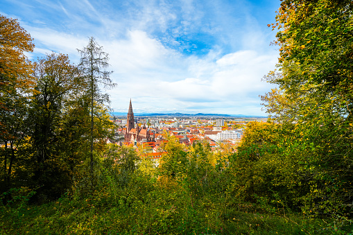 View of Freiburg im Breisgau and the surrounding landscape.