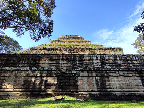 Seven tiered pyramid at Koh Ker temple, a remote archaeological site in northern Cambodia about 120 kilometres from the ancient site of Angkor.