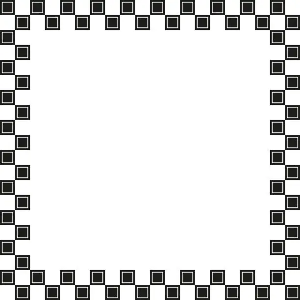 Vector illustration of Square border frame. Geometric repeating pattern. Minimalistic design element. Vector illustration. EPS 10.