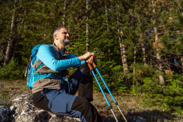 istock Man on a hiking trip in the mountains 2148378580