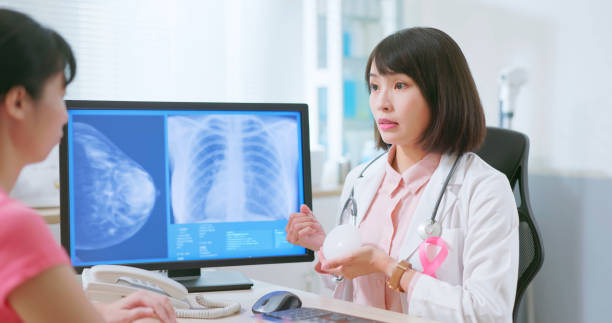istock Asian doctor breast implant explain 2148378778