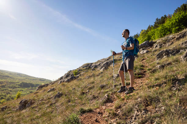 istock Man on a hiking trip in the mountains 2148378943