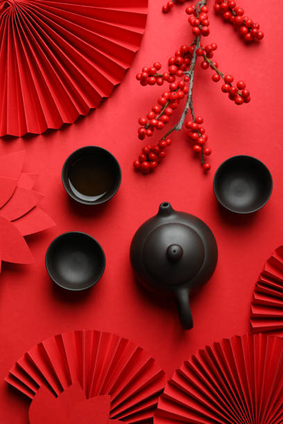 istock Concept of tea, asian tea, top view 2148380715