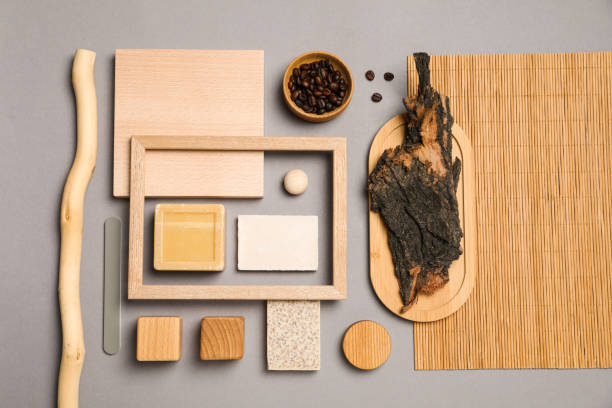 istock Flat lay of creative moodboard composition, top view 2148381794