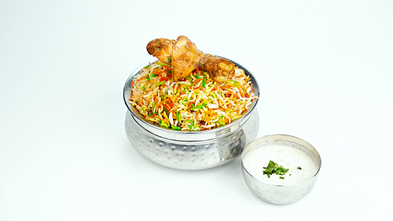 Chicken Biryani, Non-Veg Dish, White Background Photo, Pune, Maharashtra, India