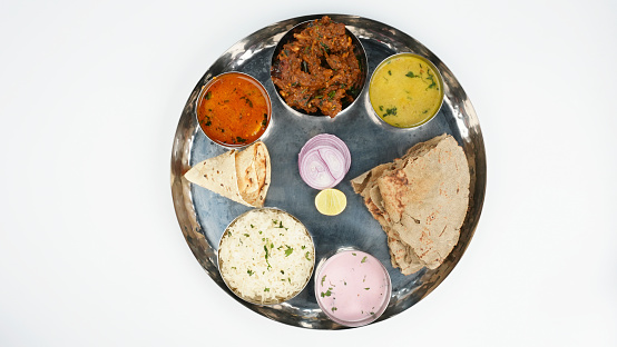 Veg Thali, White Background Photo, Pune, Maharashtra, India