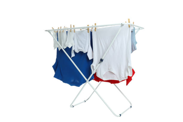 PNG clothes dryer isolated on white background.