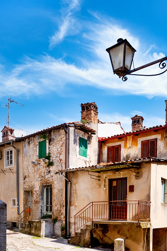 Idyllic old town alleyways in Lovran, Istria, Croatia