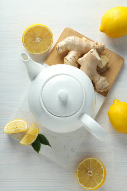 istock Cold treatment, healthcare concept - tea with ginger 2148390206