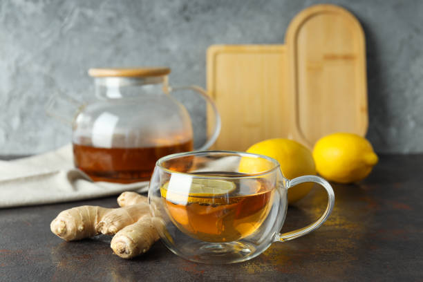 istock Cold treatment, healthcare concept - tea with ginger 2148390406