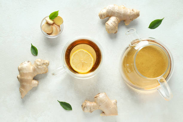 istock Cold treatment, healthcare concept - tea with ginger 2148390499