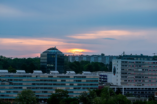 Evening Panorama view from window Paris
