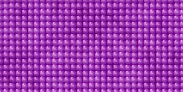 Bright purple yoga mat texture. Realistic pattern of carpet for gym, aerobics and pilates exercises. Top view on soft eva polymer material. Vector illustration with gradient mesh and blending modes.