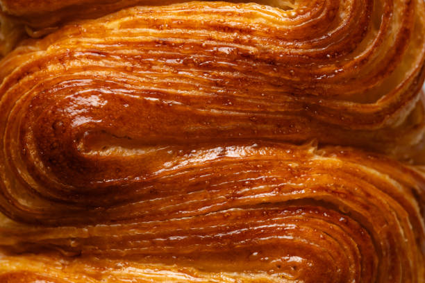 istock Close-up macro shot of Danish pastry texture. Bakery concept background 2148392590