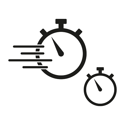 Speed motion stopwatch icons. Fast time passing concept. Chronometer symbol set. Vector illustration. EPS 10. Stock image.