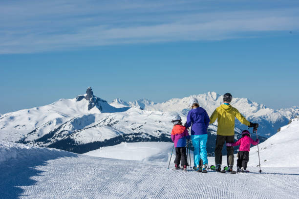 istock Ski family pause on ski slope 2148396879