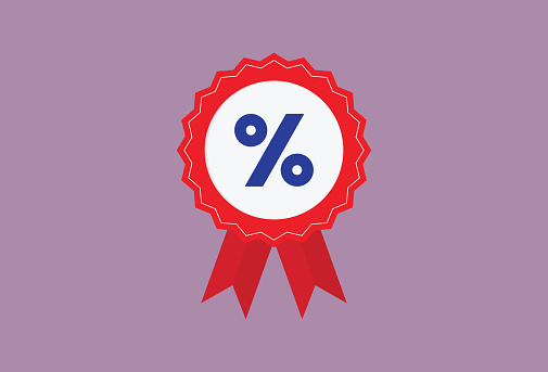 award ribbon with percentage sign