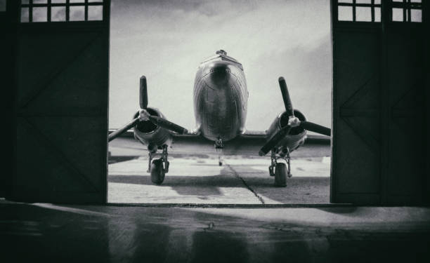 istock Model DC-3 Dakota And Aircraft Hangar 2148398560