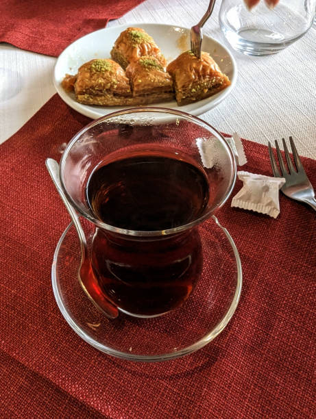 istock a tea and baklava in a Turkish restaurant 2148399524