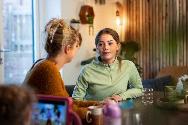 Mother and Daughter at Breakfast
