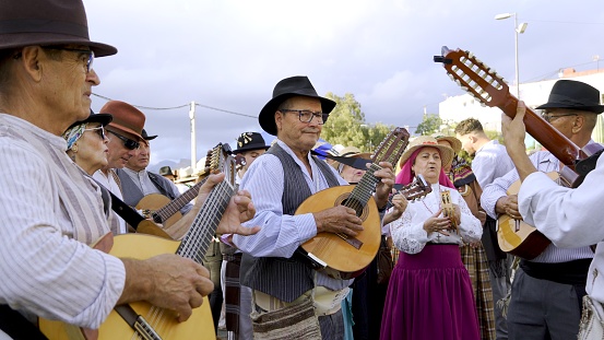 El Pajar, Gran Canaria, Canary Islands, Spain - April 6, 2024 - Romeria de Santa Agueda - The Canarian people pay homage to the patron saint with sounds and songs