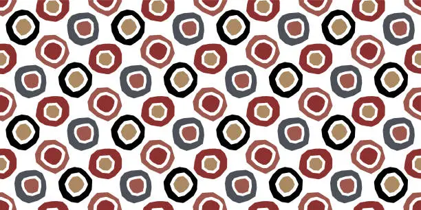 Vector illustration of Hand drawn irregular circles seamless pattern