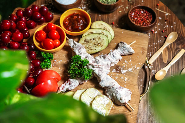 istock Abundant Wooden Cutting Board With Assorted Food 2148407222
