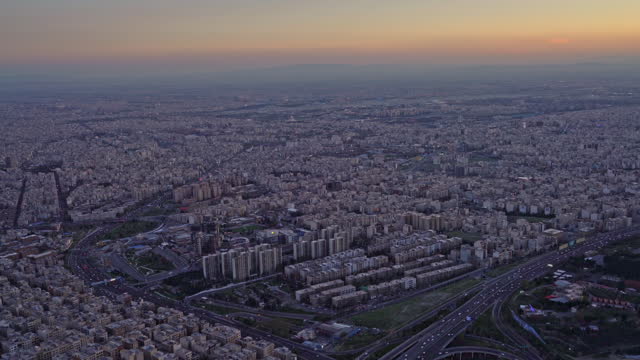 Cityscape of Tehran during the sunset