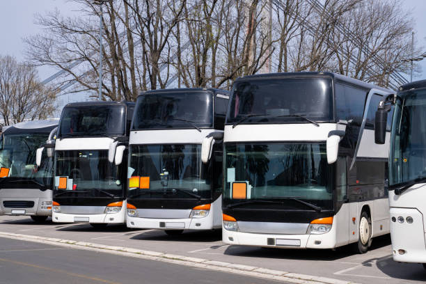 istock Parking of tourist buses 2148409368