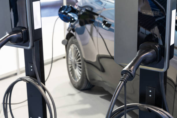 istock Electric vehicles charging station close up 2148409822