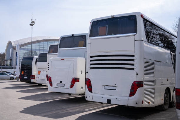 istock Parking of tourist buses 2148410506