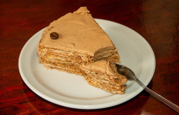 A piece of delicious coffee cake.