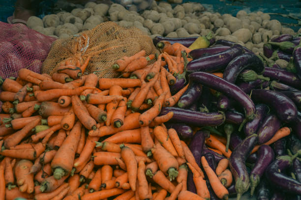 Fresh market produce display.