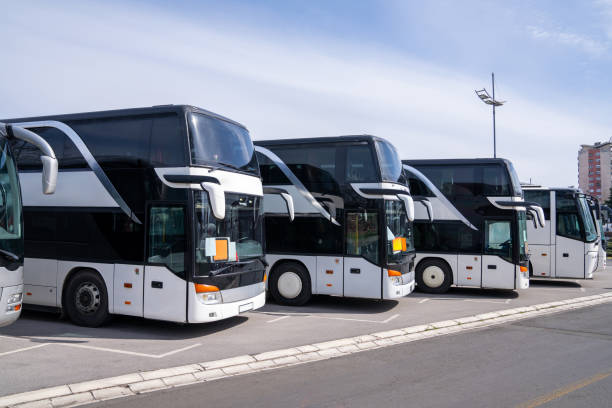 istock Parking of tourist buses 2148412588