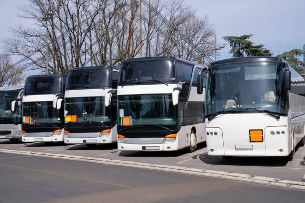 istock Parking of tourist buses 2148412923